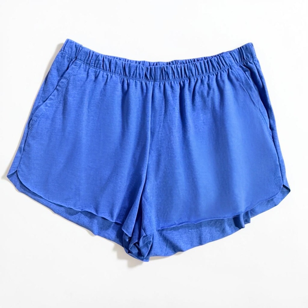 Mighty Fine Womens Blue Lounge Shorts Elastic‎ Waist Cotton Blend Size Large NEW